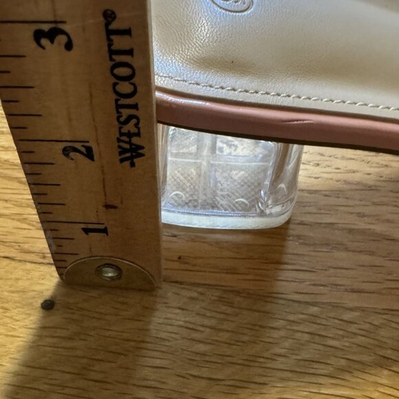 Square-Toed Clear Chunky Heeled Mules, Clear 2" Heel, Slip-Ons, Size 9 - Picture 6 of 6